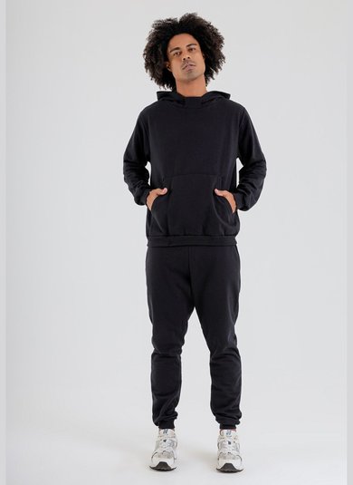 Blusão Básico Adulto Masculino em Moletom (Preto) Just Basic