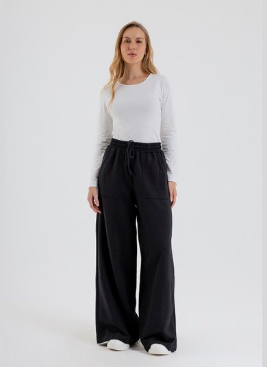 Blusa Básica Manga Longa Feminina em Cotton (Branco) Just Basic