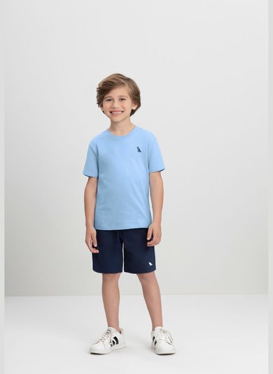 Camiseta Infantil Básica para Menino Azul Claro