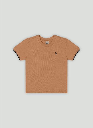 Camiseta Básica Infantil em Piquet com Elastano (Marrom) Quimby