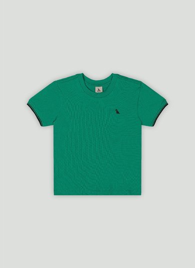 Camiseta Básica Infantil em Piquet com Elastano (Verde) Quimby