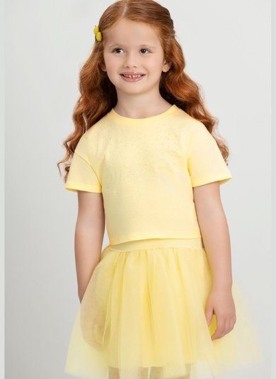 Blusa Infantil com Strass para Menina Amarelo