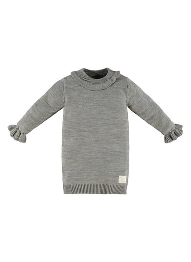 Vestido Infantil em Tricot Cinza