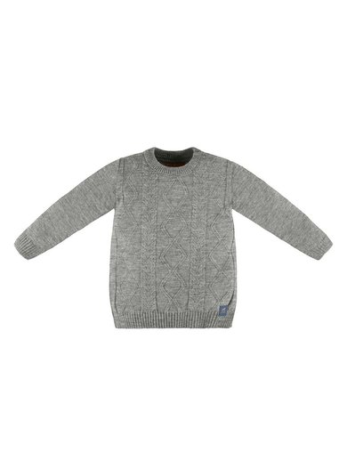 Blusão Infantil Masculino em Tricot Cinza