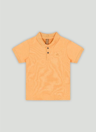 Camisa Polo Básica Infantil para Meninos Laranja