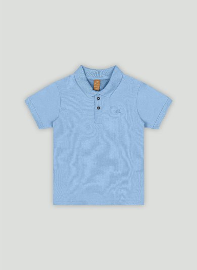 Camisa Polo Básica Infantil para Meninos Azul