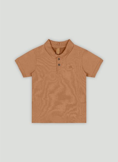 Camisa Polo Básica Infantil para Meninos Marrom