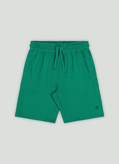 Bermuda Básica Infantil em Moletom sem Felpa Verde