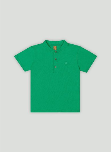 Camiseta Infantil Masculina em Algodão e Elastano Verde