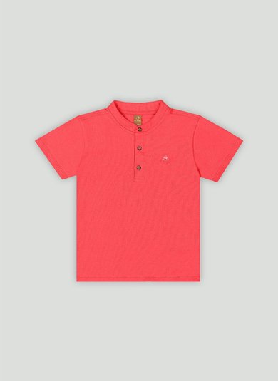 Camiseta Infantil Masculina em Algodão e Elastano Vermelho