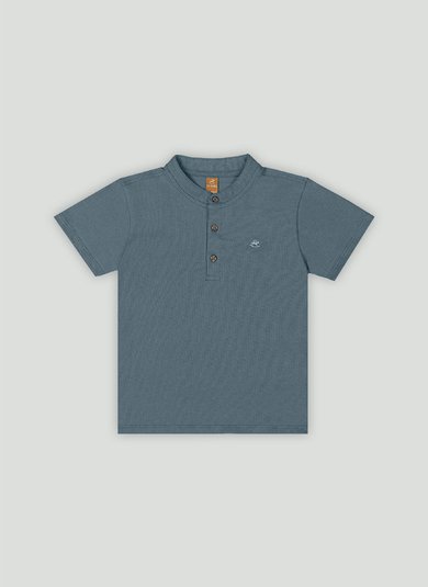 Camiseta Infantil Masculina em Algodão e Elastano Cinza
