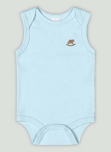 Body Regata em Suedine Unissex para Bebê (Azul) Up Baby
