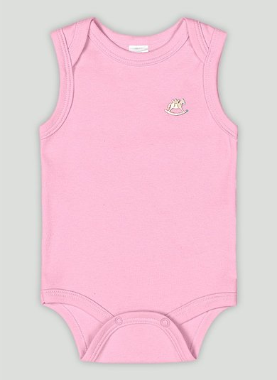 Body Regata em Suedine Unissex para Bebê (Rosa) Up Baby