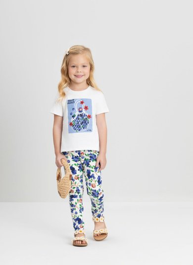 Conjunto Infantil com Blusa e Calça Legging Branco