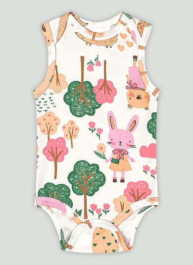Body Essentials Regata em Suedine para Bebê Menina (Off White) Up Baby