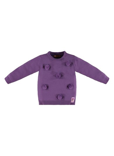 Blusão Feminino Infantil em Tricot Roxo