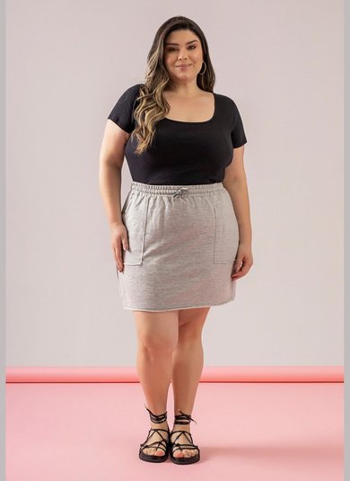 Saia Feminina em Moletom (Cinza) Just Basic