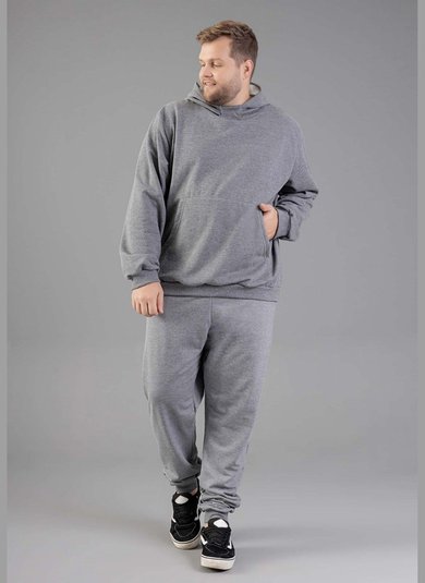 Blusão Masculino em Moletom Felpado (Cinza) Just Basic
