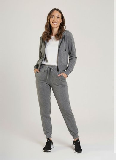 Jaqueta Feminina em Moletom (Cinza) Just Basic