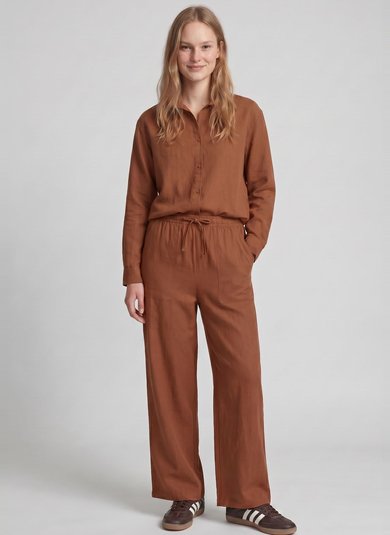 Calça Feminina Pantacourt com Cintura Elástica (Marrom) Just Basic