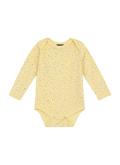 Body Bebê Manga Longa Estampado em Suedine (Amarelo) Guloseima