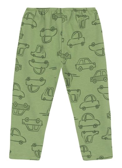 Calça para Bebê Estampada em Suedine (Verde) Guloseima