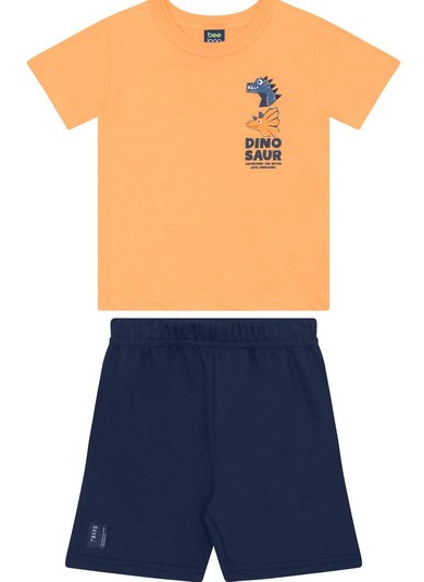 Conjunto Camiseta e Bermuda para Menino Laranja