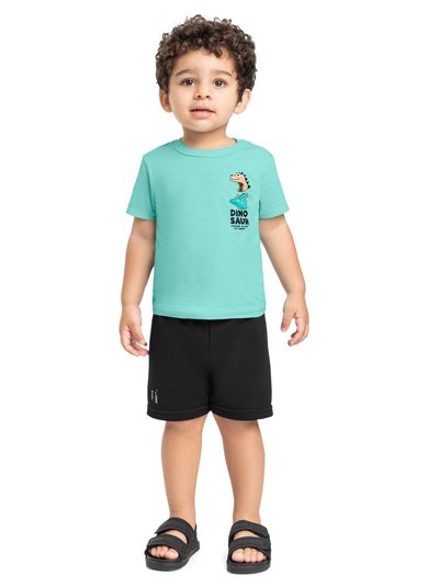 Conjunto Camiseta e Bermuda para Menino Azul