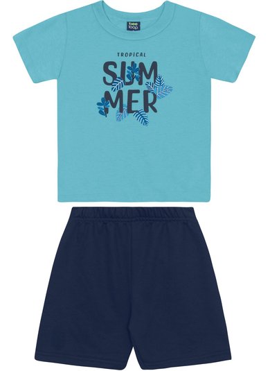 Conjunto Camiseta e Bermuda para Menino Azul