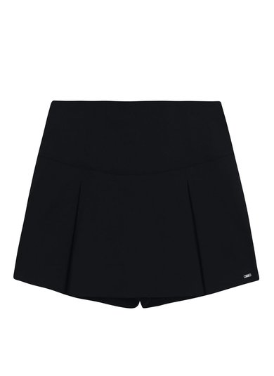 Short-Saia em Tecido Bengaline para Menina Preto