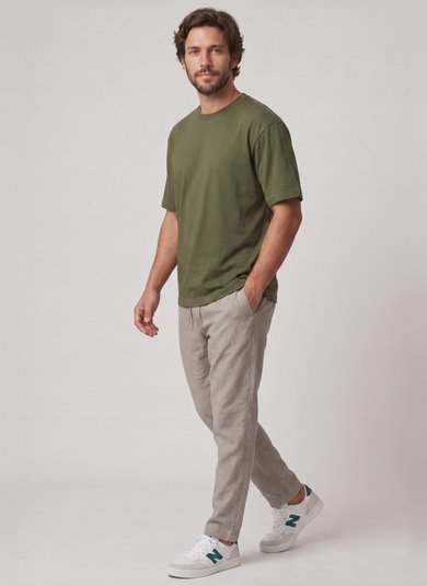Camiseta Masculina Manga Curta em Algodão (Verde) Just Basic