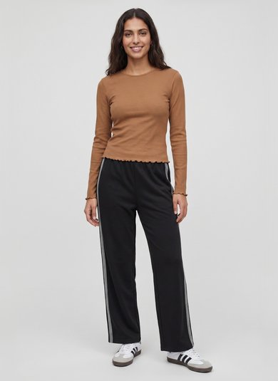 Blusa Feminina Canelada Manga Longa (Marrom) Just Basic
